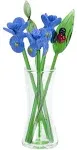 Red Co. Decorative Glass Lovely Flower Bouquet with Vase, Gift Boxed – Irises