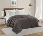 Blanket Queen Size Cotton for Queen Bed, 100% Cotton Waffle Blanket Queen, Full Blanket for Bed Full Size (90 X 90 Inches) Soft & Breathable Blanket, Dark Grey Full Size Bed Blanket