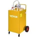 VEVOR Fuel Caddy 35 Gallon Gas Storage Tank on 4 Wheels with Manuel Transfer Pump