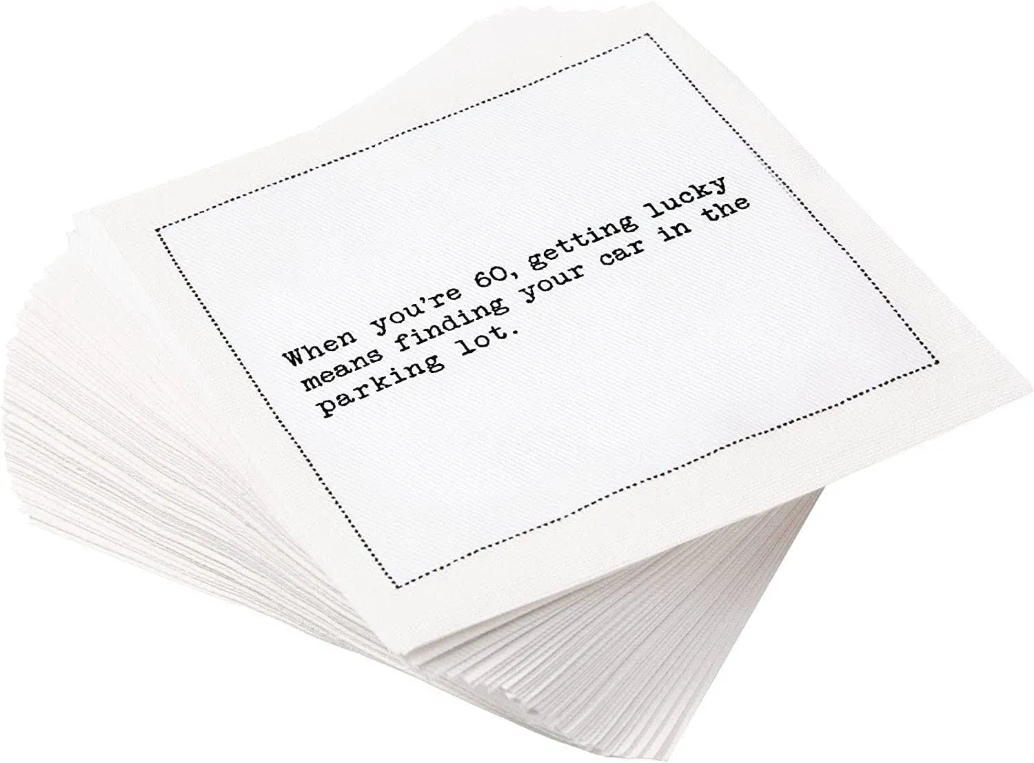 Five Star Napkins Inappropriate Thoughts Quotes White Cotton Cocktail Napkins, Beverage Napkins, Bar Napkins, Cloth Napkins, Party Napkins, Events, Holidays, Birthdays, Disposable, 4.5" x 4.5"- (50x)