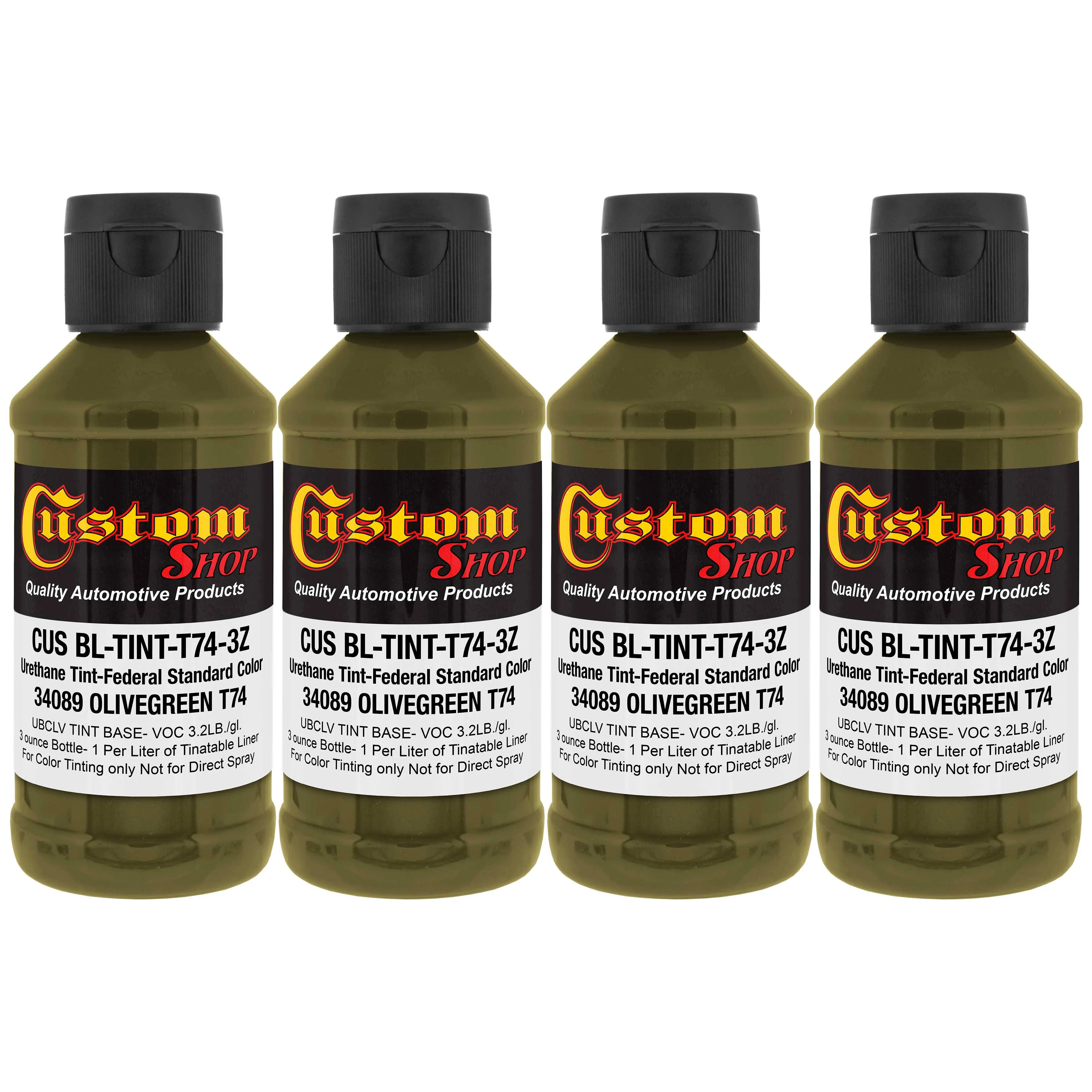 3oz Olive Green Federal Color #34089 Urethane Tint Bed Liner Coatings - 4 Pack