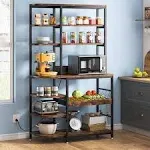 Tribesigns 10-Tier Kitchen Bakers Rack With Power Outlets Tall Kitchen Utility