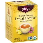 Yogi Herbal Supplement, Honey Lemon, Throat Comfort, Caffeine Free, Tea Bags - 16 tea bags, 1.12 oz