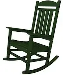 POLYWOOD Presidential Recycled Plastic Rocking Chair, Size: 33.750 Large x 26.250 W x 42.500 H, Black