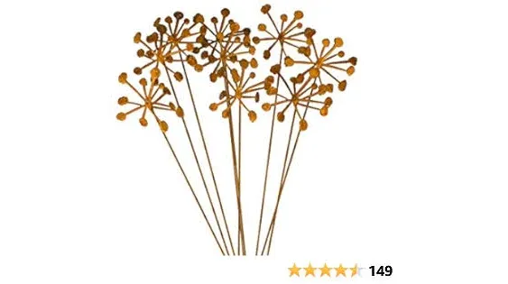 Rusty Metal Flowers, Metal Garden Art, Arrangement 9-Piece Set, Metal Flower Sculpture