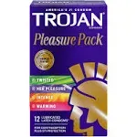 Trojan Pleasure Pack Lubricated Condoms, 12 Count