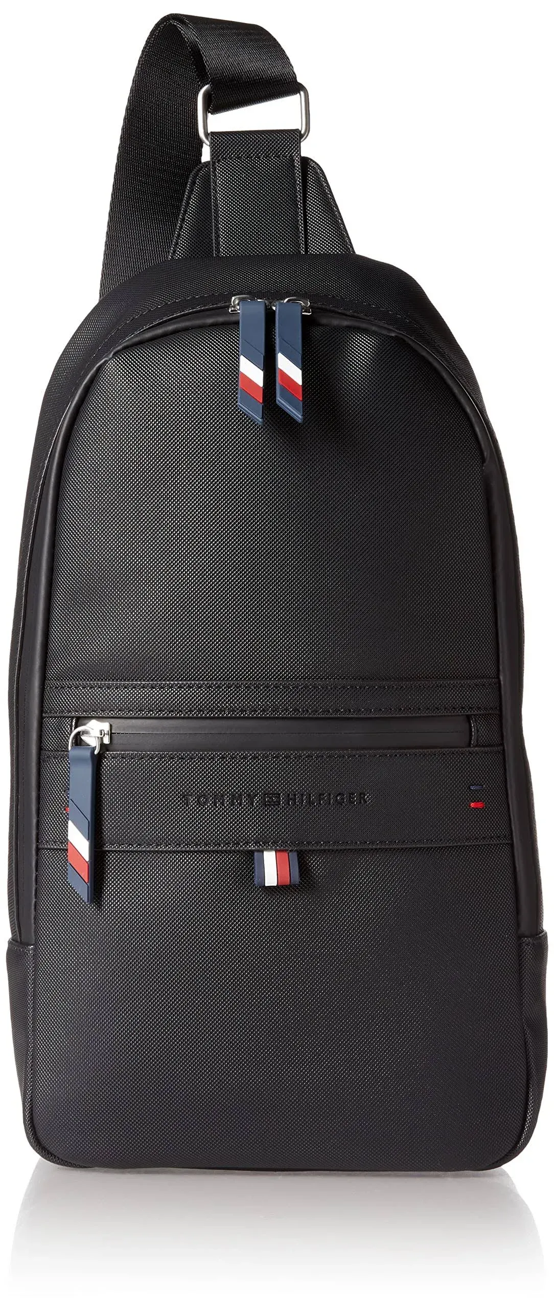 Tommy Hilfiger Men's Leo Logo Embossed Sling Backpack - Black