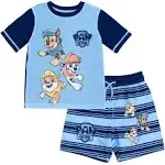 Paw Patrol Toddler Boys Chase Marshall Rubble Rash Guard and Swim Trunks Outfit Set