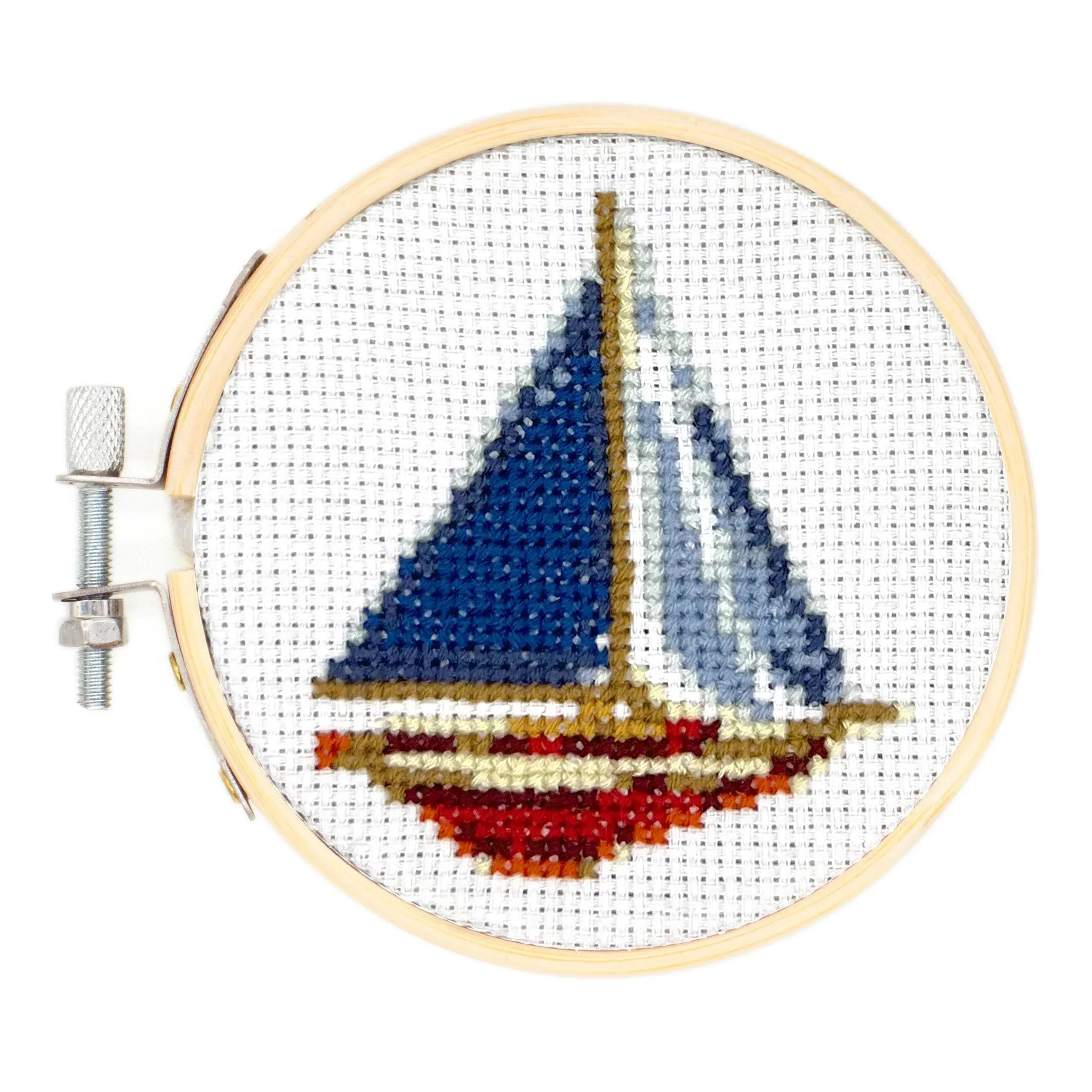 Mini Cross Stitch Embroidery Kit Sailboat