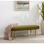 Safavieh Corinne Velvet Oval Bench - Olive Green