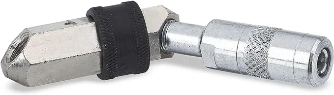 LUMAX LX-1406 Silver 360 Degree Swivel Grease Coupler. Swivels in a Full 360 Degree Circle and Locks in Place. 45 Degree Angle Gives Easy Access to Most Grease Fittings