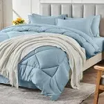 Luxurious 7-Piece King Bed in a Bag Comforter Set: Plush Microfiber, All-Seas...