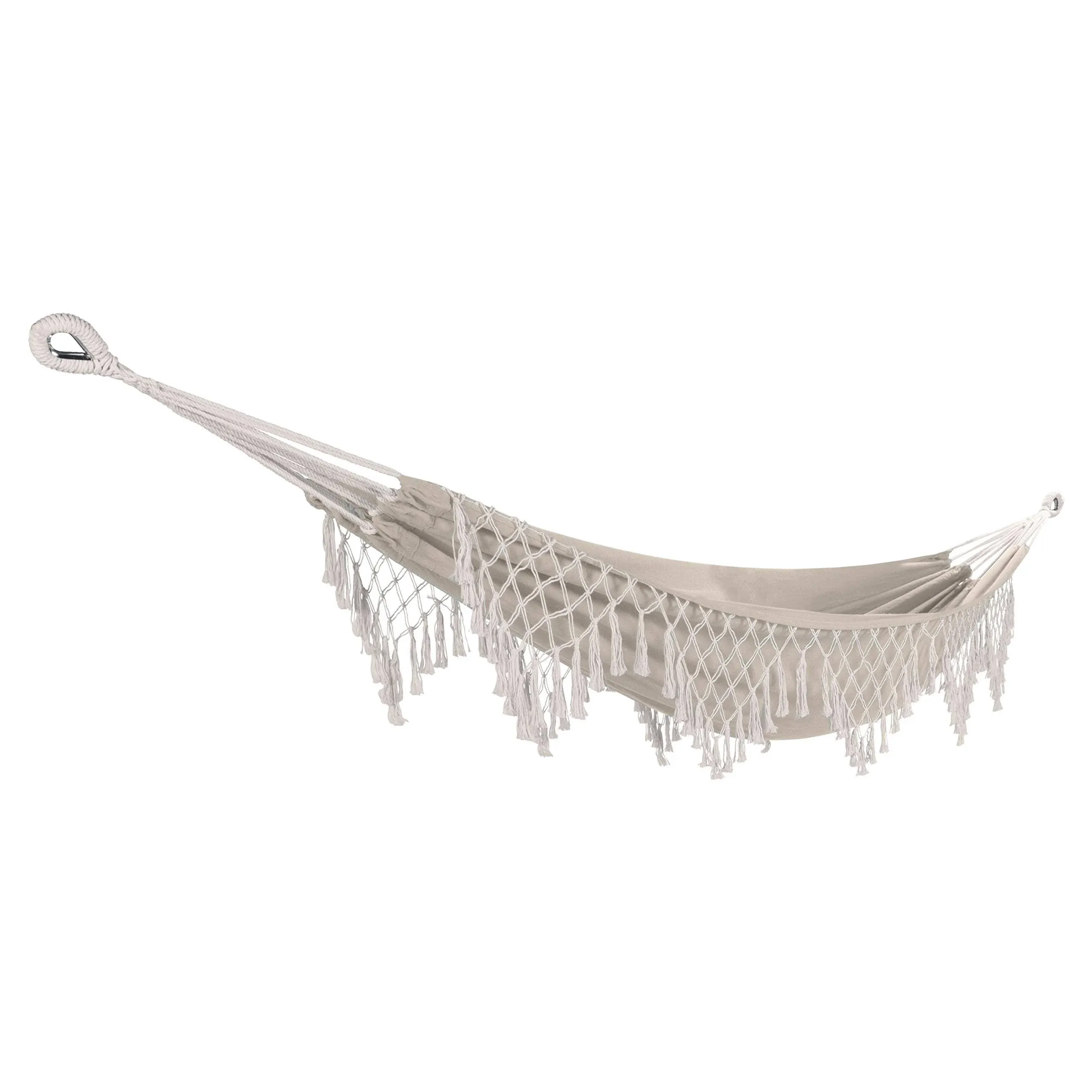 Brazilian Style Hammock in a Bag with Fringe &amp; Hanging Hardware,