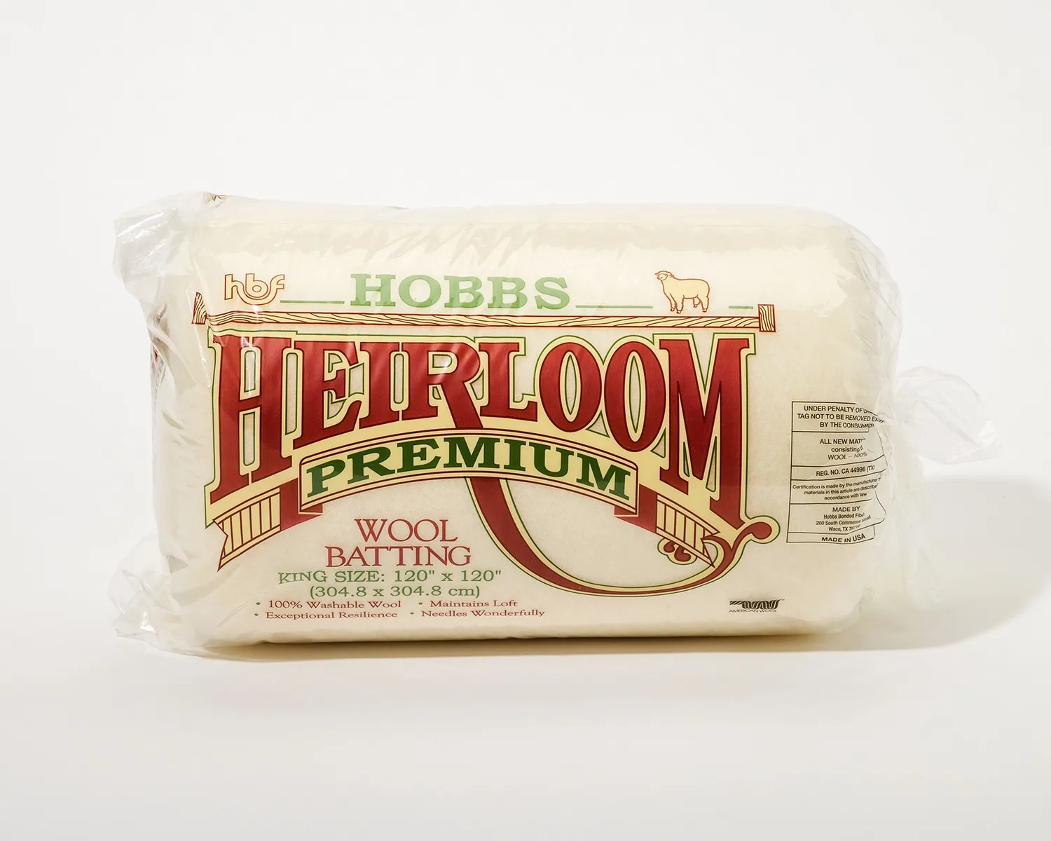 Hobbs Heirloom Wool Batting - King Size