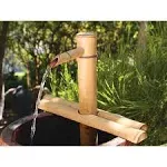 Bamboo Accents Zen Garden Water Fountain Kit - Adjustable Spout with Smooth Matte Finish, Includes Submersible Pump - Ideal for Indoor & Outdoor Use, Container Not Included (12" Adj Half-Rounds)