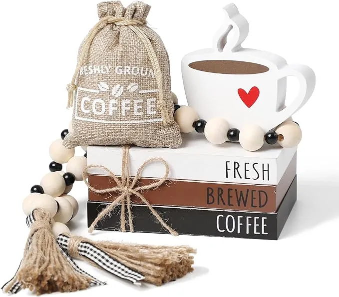 6 Pcs Coffee Bar Decor Mini Coffee Bar Accessories Coffee Bar Sign Coffee Tiered