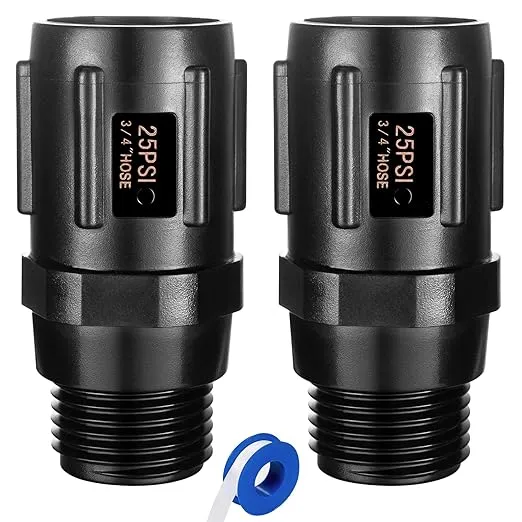 2pcs Garden Hose Pressure Regulator 25 PSI, 3/4" FHT × 3/4“ MHT, Pressure Reducer, Great for Drip Irrigation System Distributing Regulator drip Irrigation Parts emitters for drip line