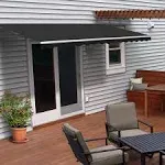 Aleko Motorized Retractable Patio Awning - 20x10 Feet - Black