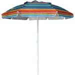 AMMSUN 6.5 ft Outdoor Patio Beach Umbrella Sun Shelter with Tilt Air Vent Carry Bag Multicolor Red