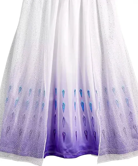 Disney Girls' Frozen Fantasy Nightgown Princess Elsa Dress Pajama, White - Elsa Epilogue, Size 6