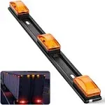 Nilight 9 LED Marker Tail Trailer Light Bar 14.2inch 1pc Amber Clearance Identification Running Marker ID Rear Stainless Steel Bracket for 12V Pickup