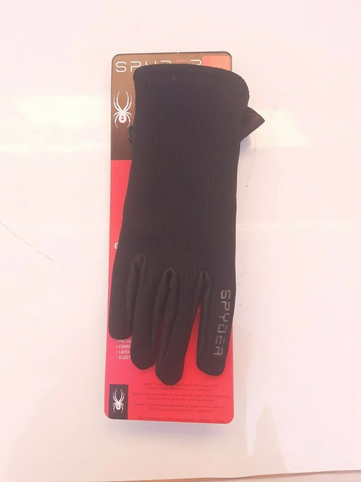 Spyder Leather Palm Black Gloves (Medium)