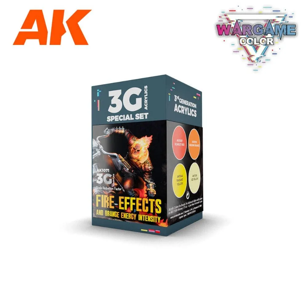 3rd Generation Acrylics - Wargame Colors Fire Effects Set by AK-Interactive