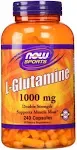 NOW Foods L-Glutamine Double Strength 1000 mg 240 Veg Capsules