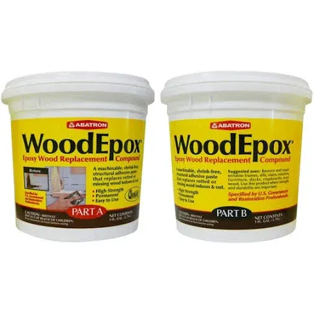 Abatron WoodEpox Kit - 2 Gallon - 2-Part Structural Epoxy Adhesive and Wood Hardener - Wood Filler Putty