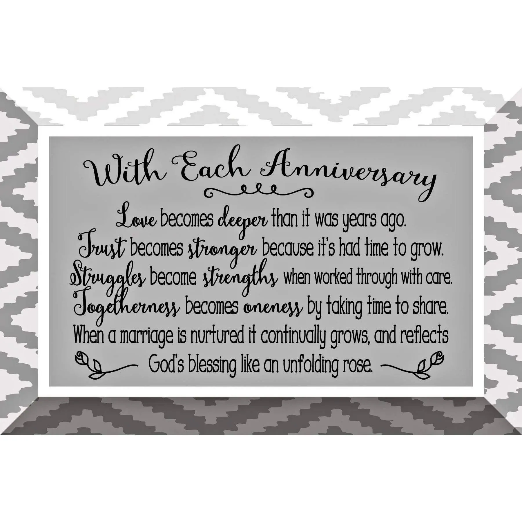 Dexsa with Each Anniversary Glass Plaque with Easel, 6" x 4"