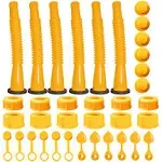 Gas Can Spout Replacement, Gas Can Nozzle,(6 Kit-Yellow) suitable for most 1/2/5/10 gal oil cans. Durable. The thickened oil gas can cap and thickened gasket will give Update your old gas can