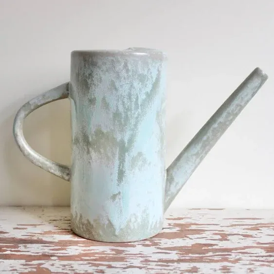 Creative Co-Op Stoneware Reactive Glaze Finish Watering Can, Blue