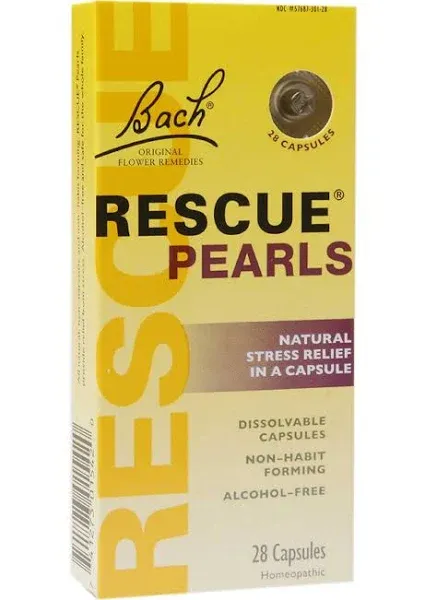 Bach Original Flower Remedies Rescue Pearls - 28 capsules