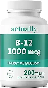 Actually Vitamin B12 1000mcg Tablets 200ct Energy Metabolism for Adults, 200Day Supply, 200 Count