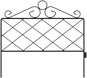 Metal Garden Fencing- Set of 5 Panels for Decorative Edging Flower Beds & Landscaping- Interlocking, Flexible, Azalea Design in Black by Pure Garden