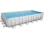 Bestway 24' x 12' x 52" Rectangular Frame Above Ground Swimming Pool Set