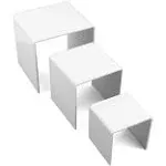 Tytroy Set of 3 (3&#034;+4&#034;+5&#034;) Small Cubic White Acrylic Showcase Display Risers ...