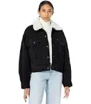 Levi's Women's Sherpa Baby Baggy Trucker Jacket in Black - Size Medium