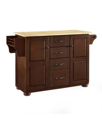 Crosley Furniture Eleanor Wood Top Kitchen Island Mahogany/Natural