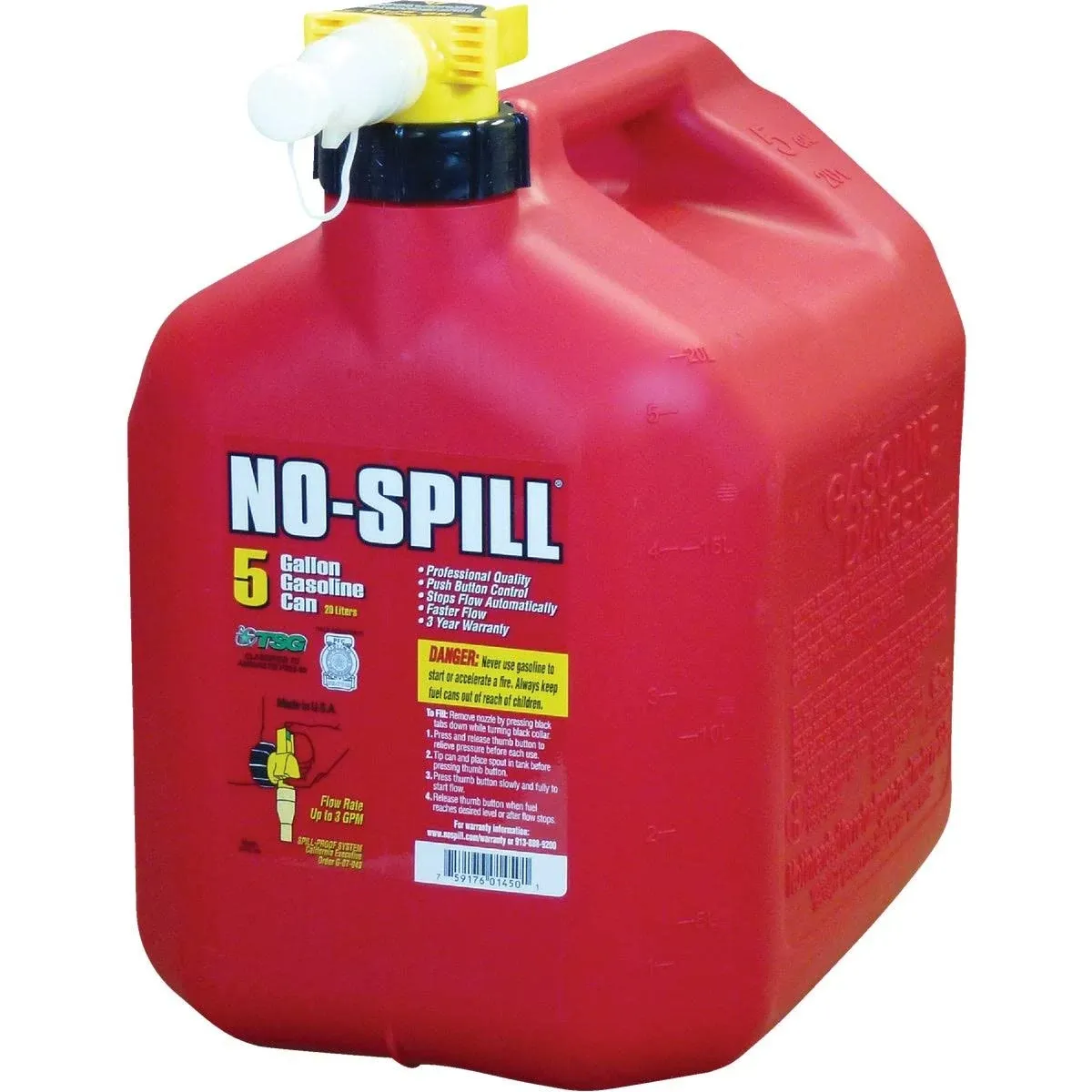 No-Spill Gas Can 5 Gallon