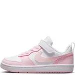 Nike Girls Court Borough Low Recraft - Basketball Shoes White/Pink Foam Size 13.5