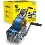 Segomo Tools Heavy Duty 2500 Pound Manual Strap Hand Winch - HW2500