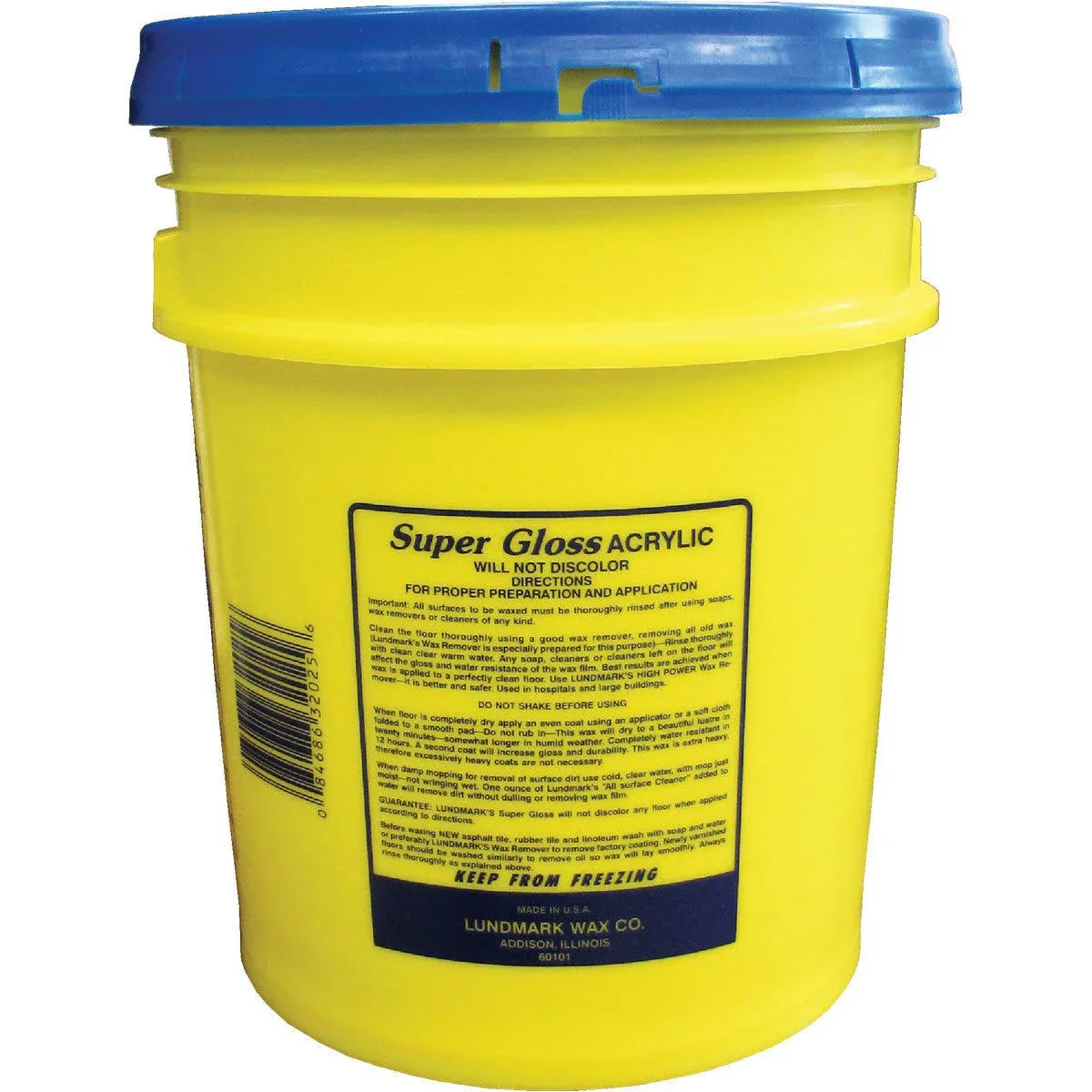 Lundmark Super Gloss Acrylic, Extra Heavy-Duty Hard Finish Floor Wax, 5-Gallon, 3202G05