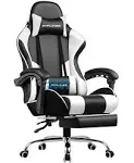 GTPLAYER Gaming Chair, Computer Chair with Footrest and Lumbar Support, Height Adjustable Game Chair with 360°-Swivel Seat and Headrest and for Office or Gaming (Pink)