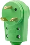 RVGUARD NEMA TT-30P RV Replacement Male Plug 125V 30 Amp with Disconnect Handle, Green