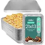 FUNSTITUTION Full Size Large Aluminum Foil Pans (20 Pack) - Full Size Large 2...