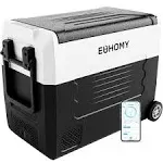 Euhomy 12 Volt Refrigerators, -4°F~68°F, 58 Quart Portable Freezer Electric Cooler 12/24V DC & 120-240V AC, Removable Divider, Car Fridge for Car, RV,