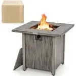 Costway 28'' Patio Square Fire Pit Table 40,000 BTU Propane Gas Table - See Details - Grey