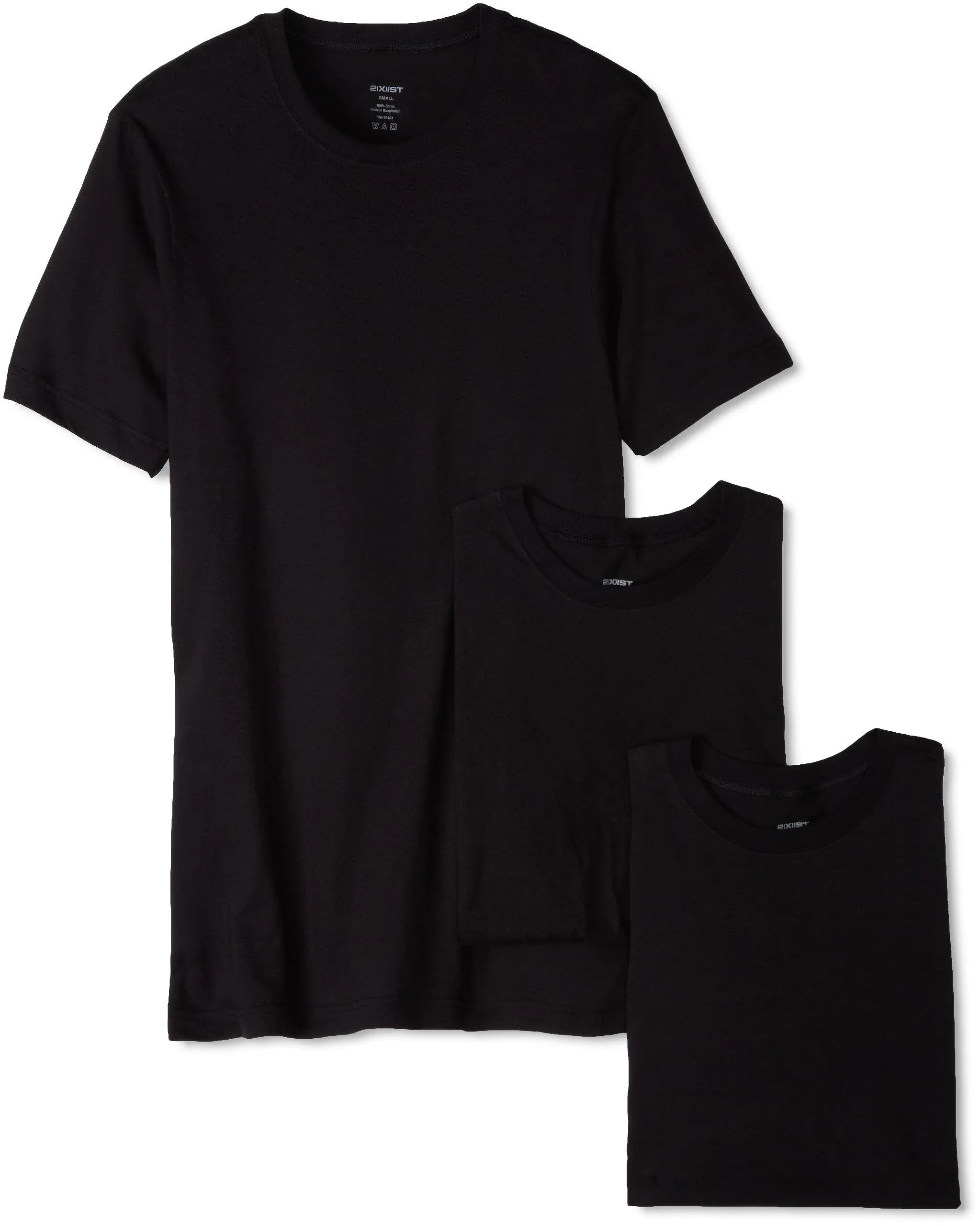 2(X)IST Essential Cotton Crewneck T-Shirt 3-Pack - Medium - Black