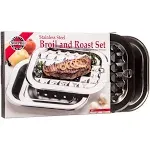 Norpro Stainless Steel Broil/Roast Pan Set